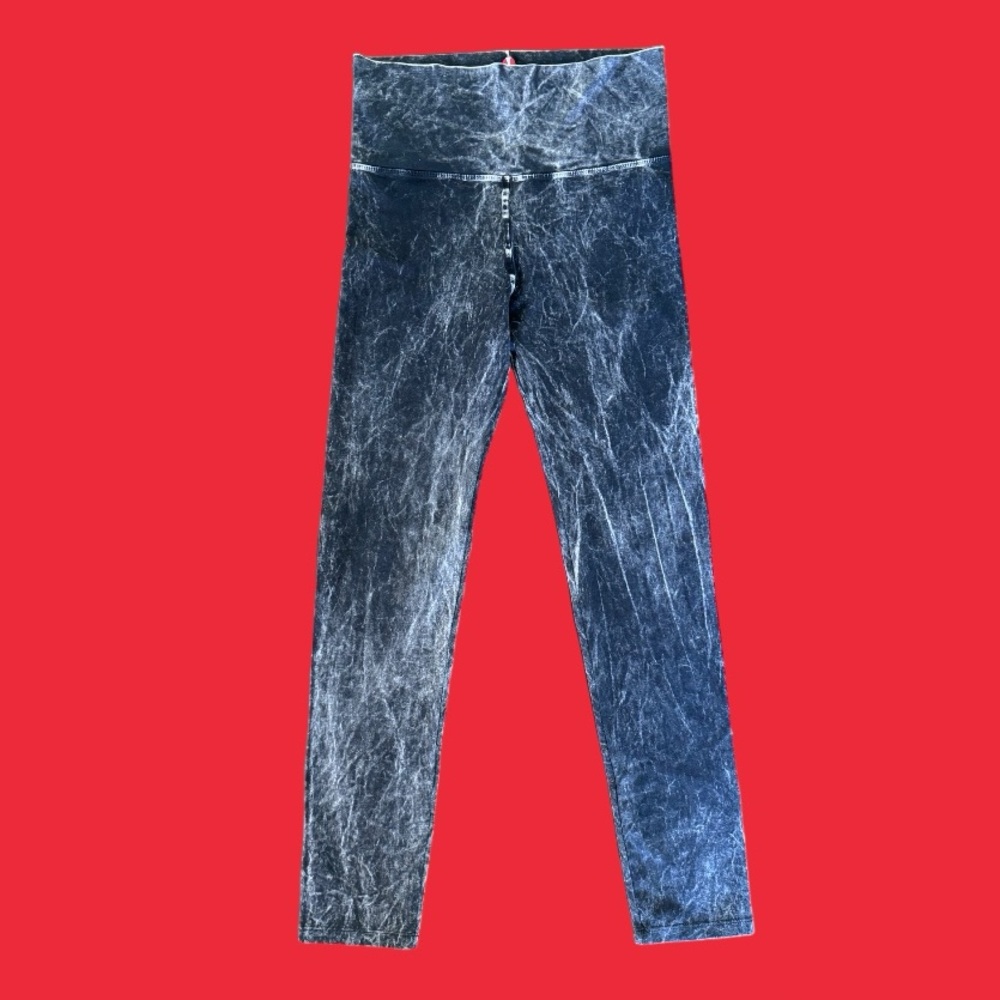 T-Party Fold Over Mineral Wash Leggings - Picture 3 of 14